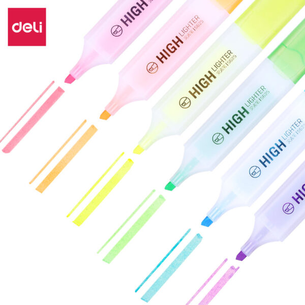 DELI Art Highlighter Pens Jelly Color Chisel Tip 10 Pack