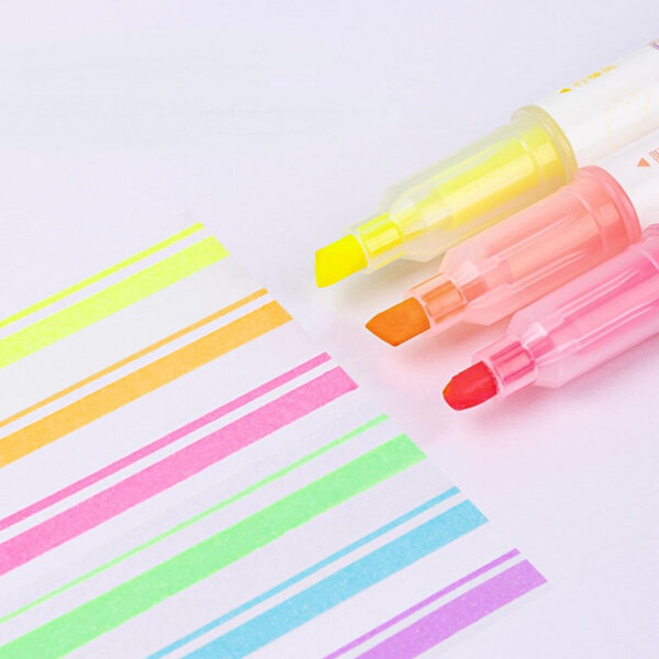 DELI S749 Dual-Tip Highlighter,Chisel Tip,6 Assorted Colors,3 Pack