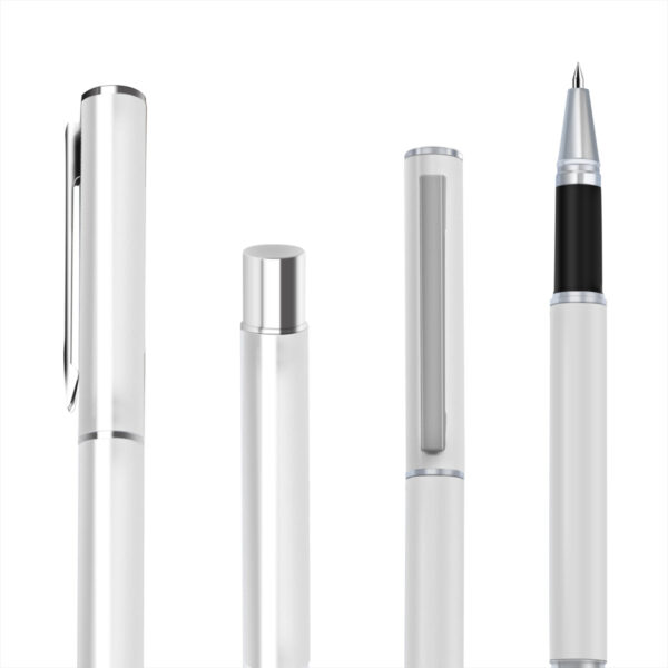 DELI S80 Gel Pen 0.5MM Fine Point,Black White Metal Body-2 Pack