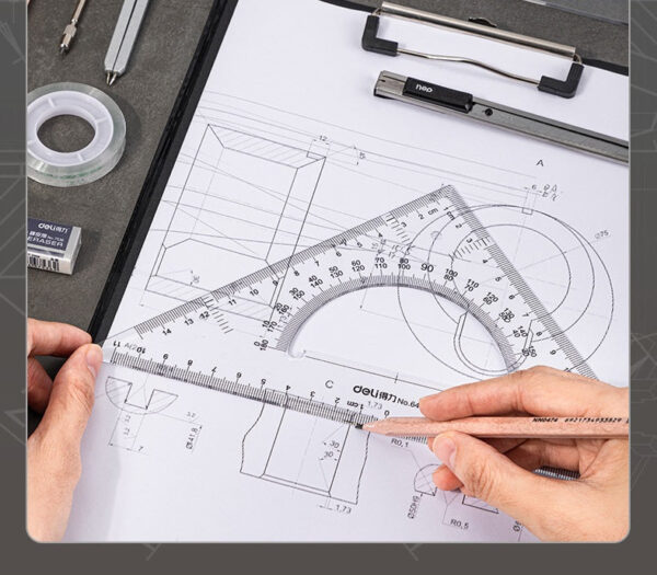 DELI 16PCS Geometry Drawing Set with Pencil Ruler Compass Storage Case
