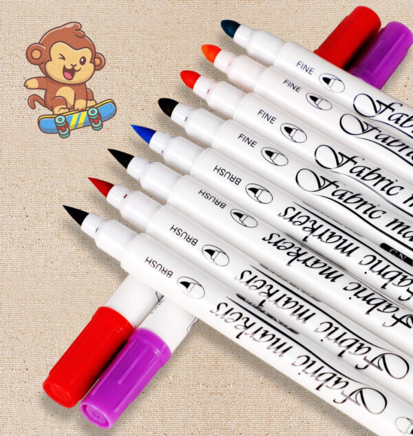 Guangna Fabric T-Shirt Marker Brush Fine Dual Tips 12 Color