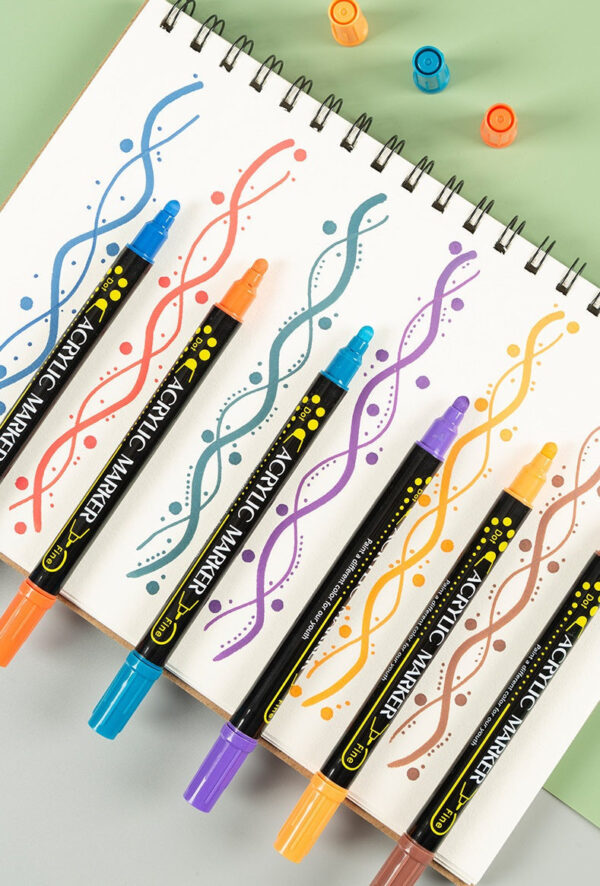 Guangna 48 Colors Acrylic Paint Markers Dual Tip(1-5mm)