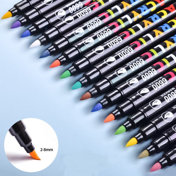 Guangna Acrylic Paint Marker Pens 60 Colors,Dual Brush Tip