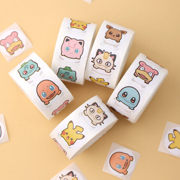 3 Rolls POKEMON Encouraging Stickers,1 Inch,1500pcs - Image 2