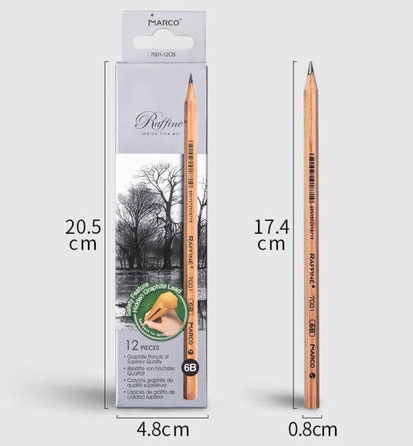 Marco 7001 Raffine Graphite Sketch Pencil Set 12 Pack