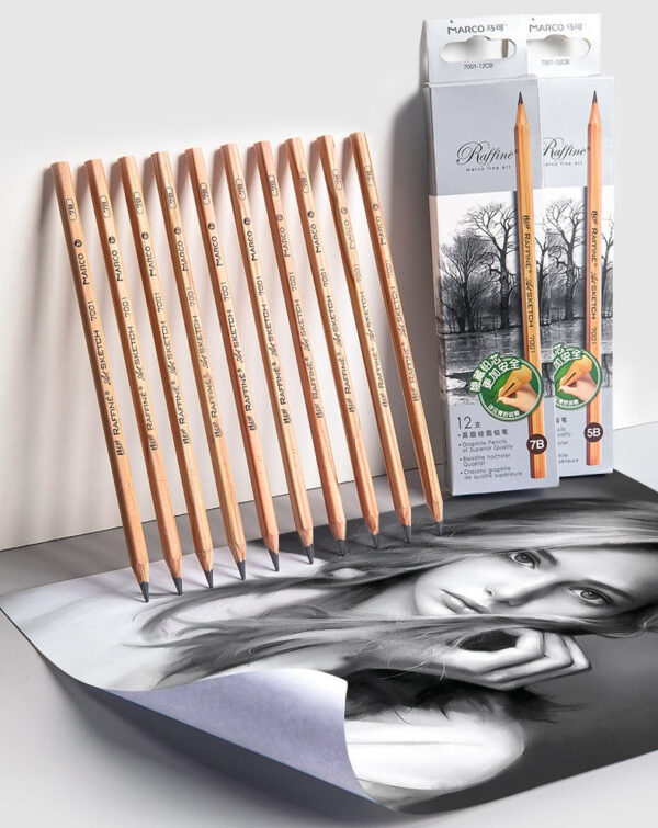 Marco 7001 Raffine Graphite Sketch Pencil Set 12 Pack