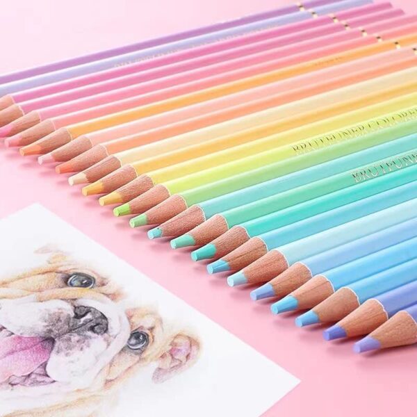 BRUTFUNER 24 Pastel Macaron Color Pencils Set