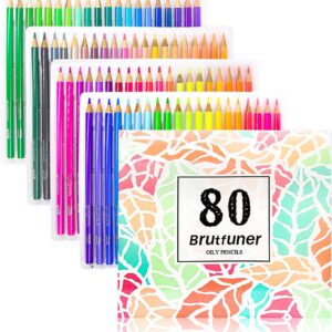 BRUTFUNER Macaron 80 Colored Pencils for Adult Coloring Books