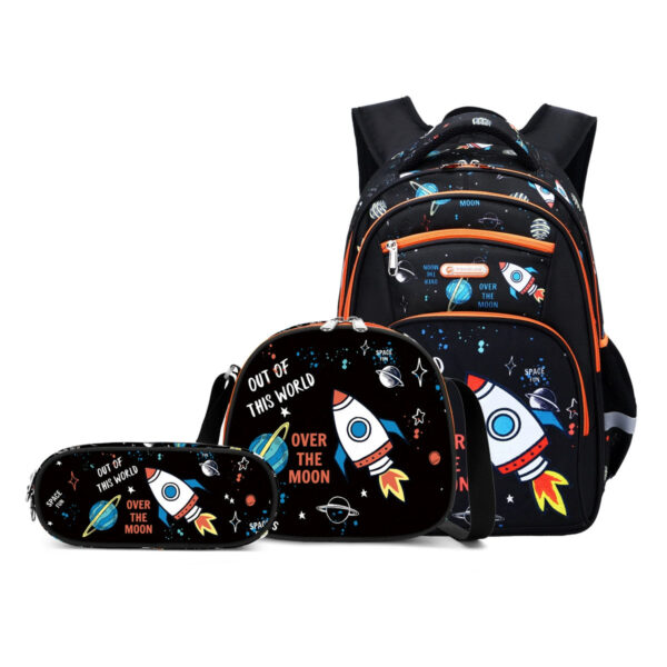 School Backpack Pencil Lunch Bag 3in1 for Boys and Girls Kids - Image 13
