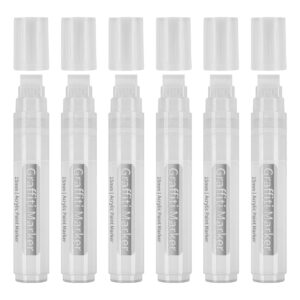 6Pcs White Jumbo Graffiti Markers 15mm Wide Tip Acrylic Paint Pen