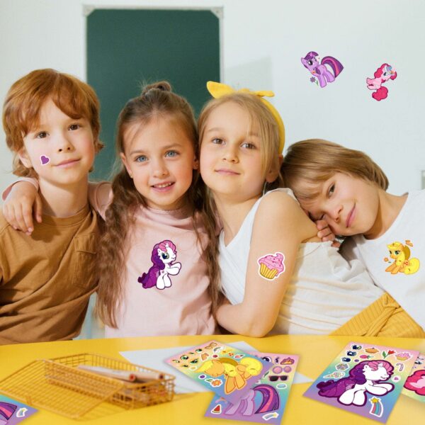 32 Sheets My Little Pony Make a Face DIY Stickers for Kids