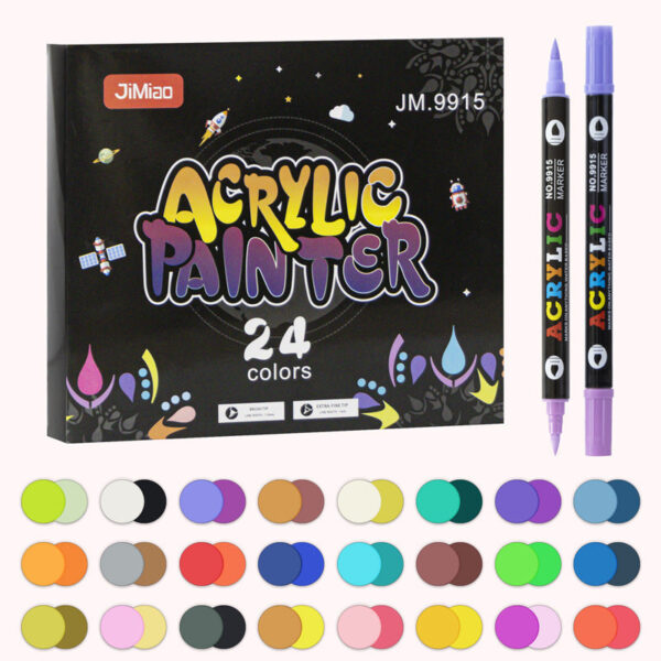 12/24/36 Colors Acrylic Paint Pens,Dual Brush Tip & Two Colors