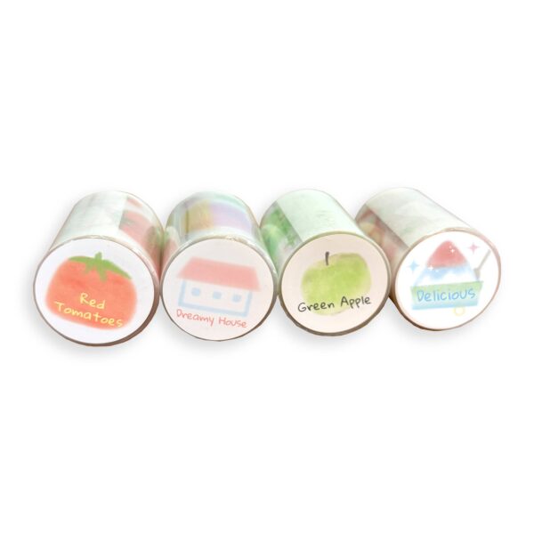 60mm Matte PET Gradient Washi Tape Set ?C 4 Rolls for Journaling,Scrapbooking