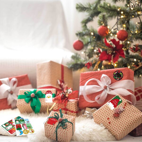 216pcs Christmas Tag To and From Stickers for Gift Box Wrapping