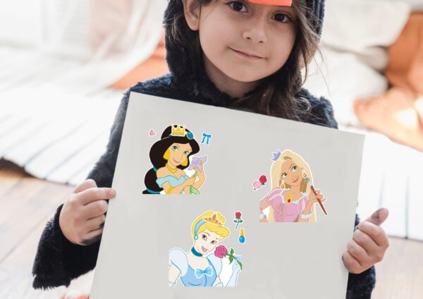 32Pcs Cartoon Princess Make a Face Stickers for Kids Girls