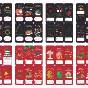 192pcs Merry Christmas To and From Stickers for Gift Box Wrapping