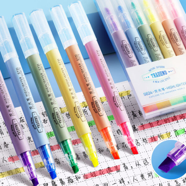 DELI 6 Color Highlighters Chisel Tip Pen for Bible School