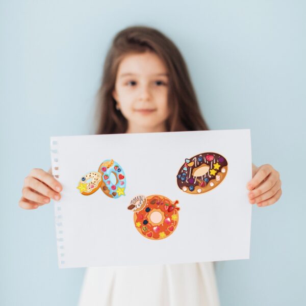 32 Sheets Donuts Make Your Own Stickers for Kids
