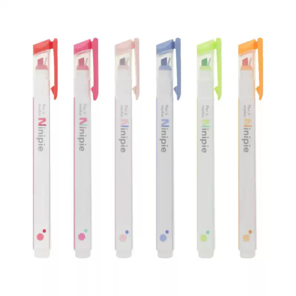 Sun-Star Ninipie Pen & Marker Highlighters 6 Color Set - Image 2