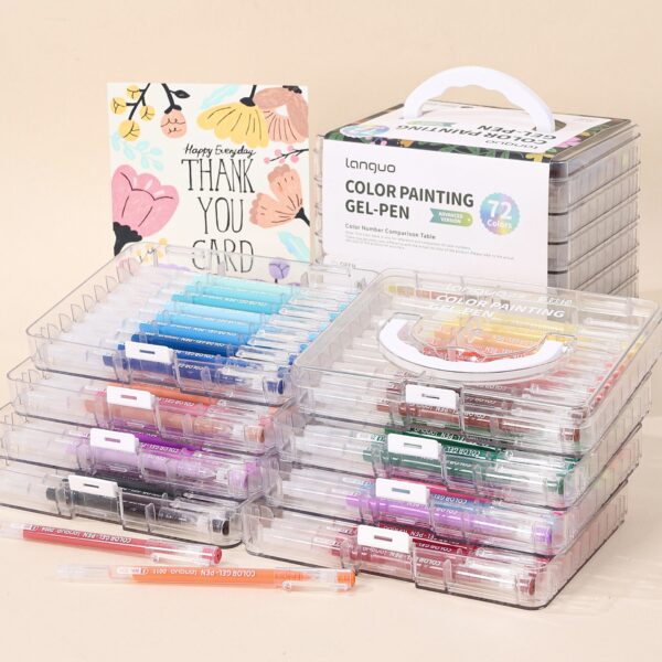 45/72/99-Color Gel Pen Set ?C 0.6mm Fine Tip Multilayer Case Journaling Pens - Image 2