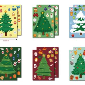 36 Sheets Make Your Own Christmas Tree Stickers for Kids Cards Crafts