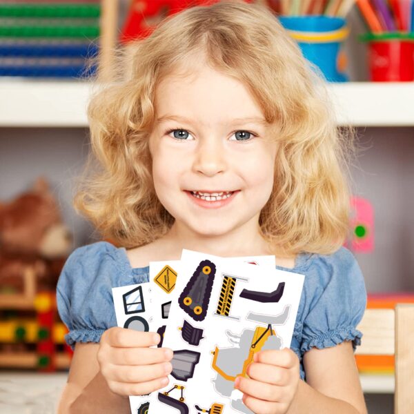 24 Sheets Engineering Vehicles Make Your Own Stickers for Kids
