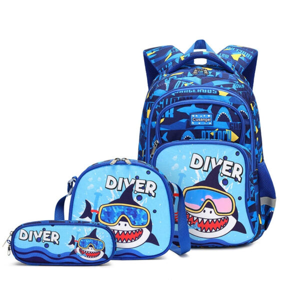 School Backpack Pencil Lunch Bag 3in1 for Boys and Girls Kids - Image 4