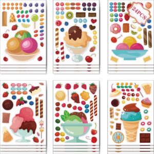 24 Sheets Icecream Theme Make Your Own Stickers for Kids