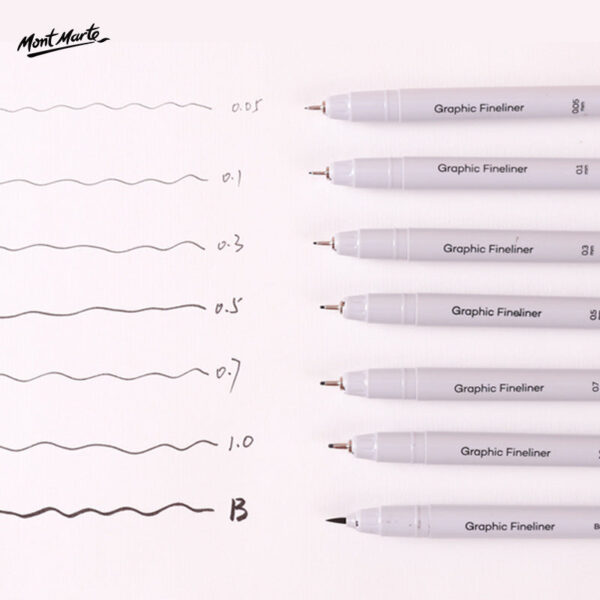 Mont Marte Premium Graphic Fineliners,7 Piece