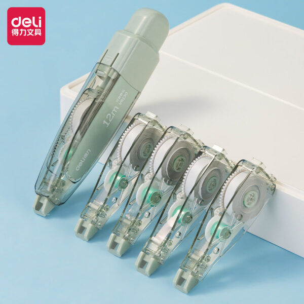 DELI Pen Style Retractable Correction Tape 12M with 4 Refills