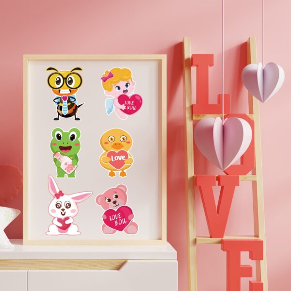 24 Sheets Valentine's Day Love You Animal Stickers for Kids