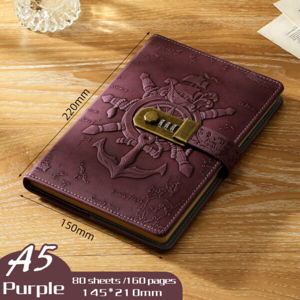A5 Journal Retro Password Notebook Relief Sculpture