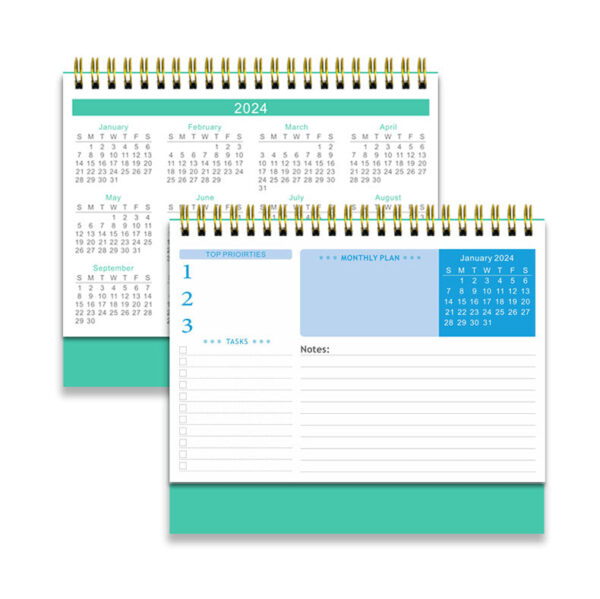 Small Desk Calendar 2024-2025,with To-do List Notes for Office School
