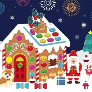 12pcs Make-a-Gingerbread Christams House Stickers for Kids