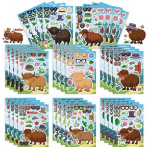 32 Sheets Hightland Cattle Make Your Own Stickers for Kids