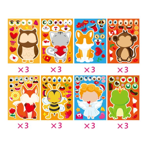 24 Sheets Cute Anime Animals Make Your Own Stickers for Kids