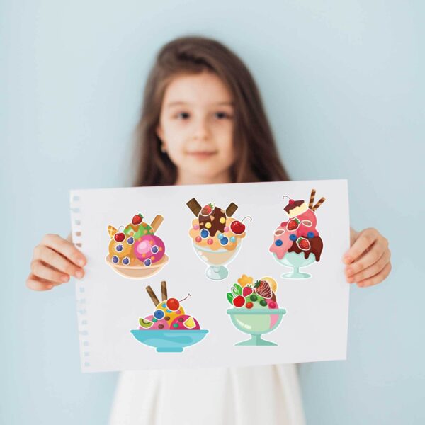 24 Sheets Icecream Theme Make Your Own Stickers for Kids