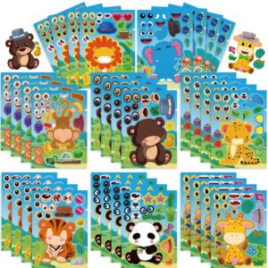 32 Sheets Cartoon Zoo Animals Make Your Own Stickers for Kids