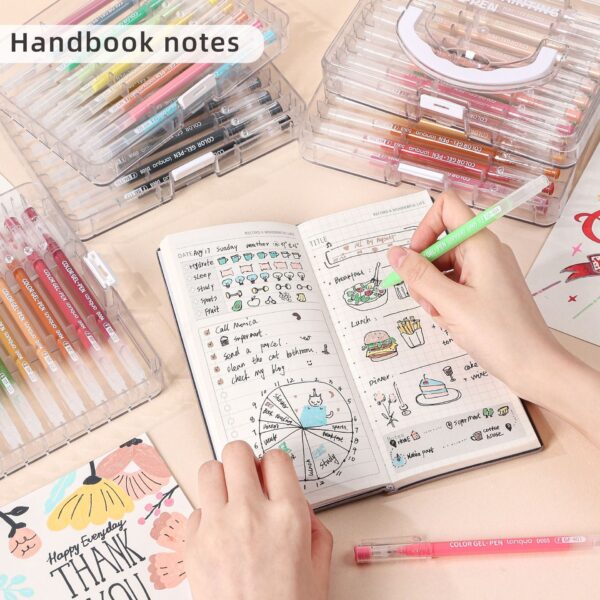 45/72/99-Color Gel Pen Set ?C 0.6mm Fine Tip Multilayer Case Journaling Pens - Image 6
