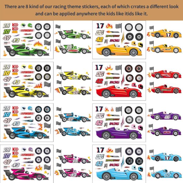 32 Sheets Racing Car Make Your Own Stickers for Kids