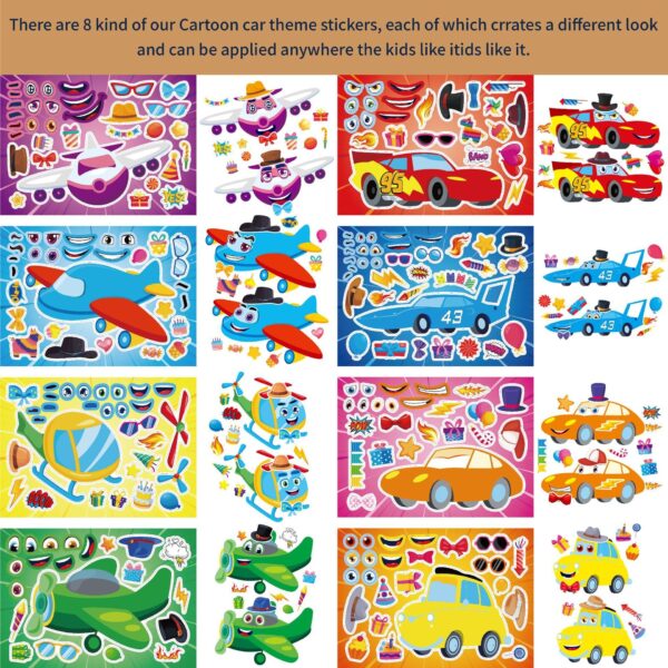 32 Sheets Cartoon Car Airplane Make Your Own Stickers for Kids