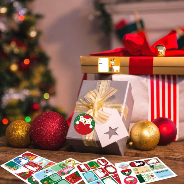 216pcs Christmas Tag To and From Stickers for Gift Box Wrapping