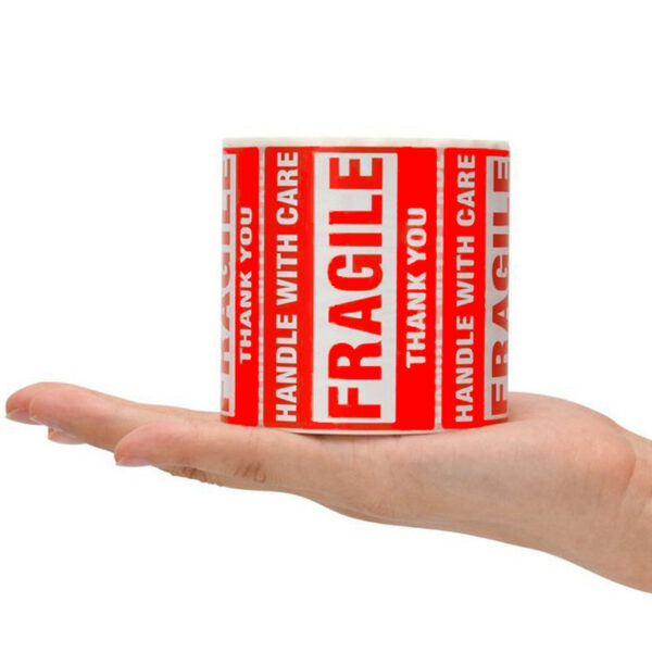 500 Warning Fragile Labels,3" X 2" Fragile Handle with Care Stickers