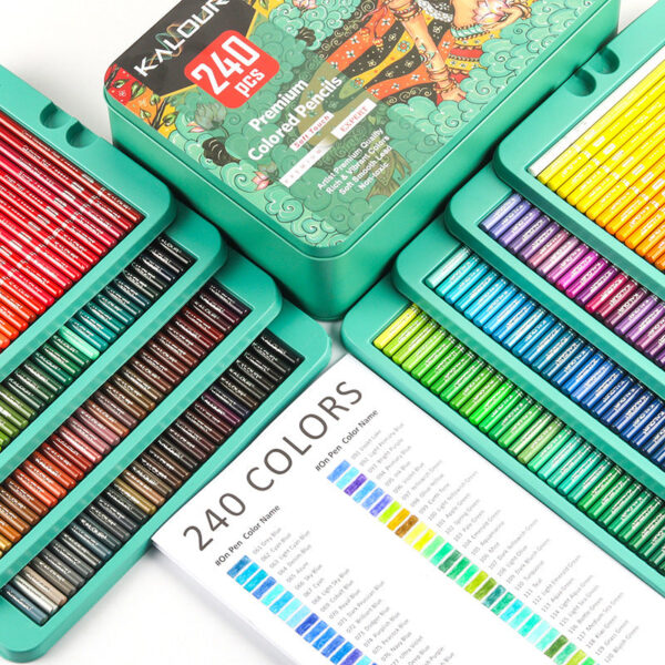 KALOUR 240 Professional Colored Pencils Set for Drawing Sketching Shading Coloring
