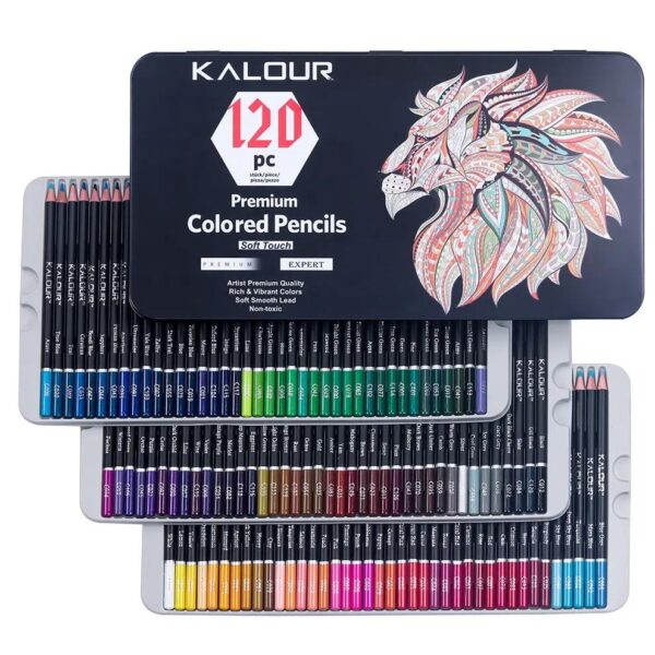 KALOUR 120 Premium Colored Pencils Set for Adult Coloring Books Soft Core