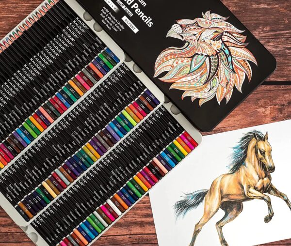 KALOUR 120 Premium Colored Pencils Set for Adult Coloring Books Soft Core