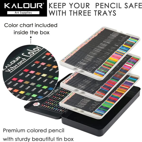 KALOUR 120 Premium Colored Pencils Set for Adult Coloring Books Soft Core