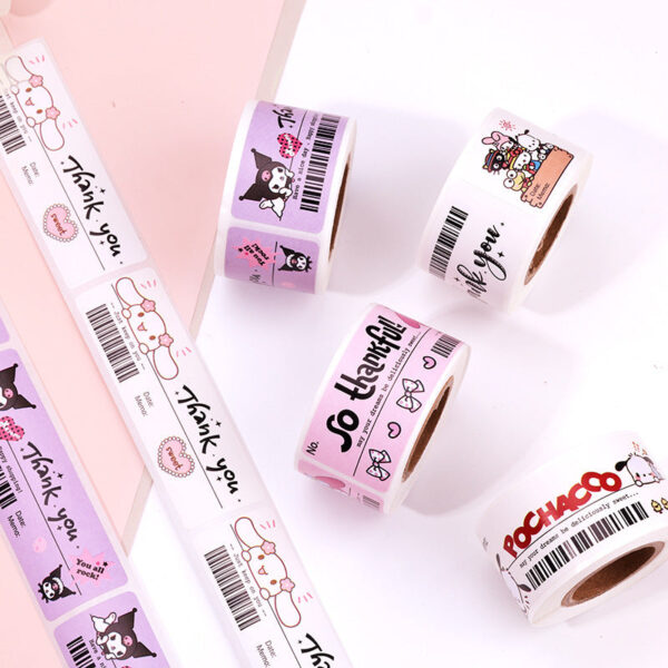 5 Rolls Sanrio Thank You Stickers,1x3 Inch,600 Labels - Image 3