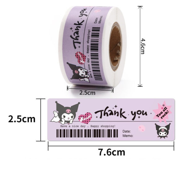5 Rolls Sanrio Thank You Stickers,1x3 Inch,600 Labels - Image 5