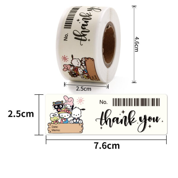 5 Rolls Sanrio Thank You Stickers,1x3 Inch,600 Labels - Image 7